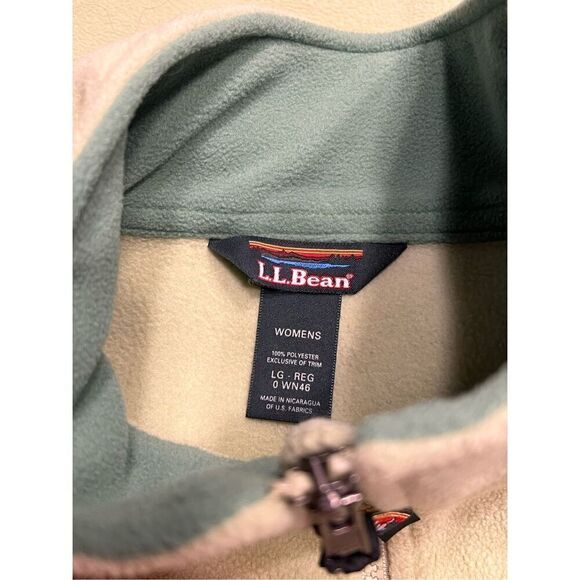 L.L. Bean woman’s large fleece lime green full zip sweater jacket - Picture 5 of 5